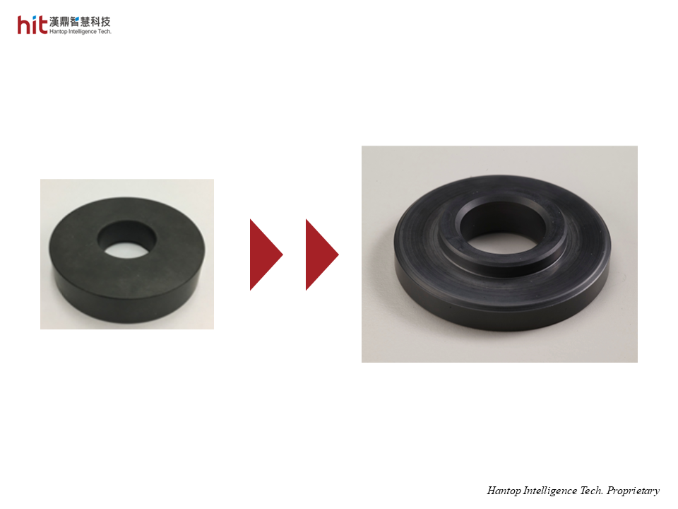 the profile grinding of silicon carbide from the original raw material to the final workpiece